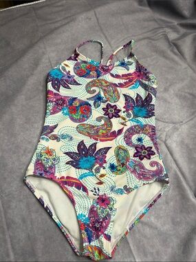 Kami Girls' Multicolor Paisley One-Piece Swimsuit -Size 10